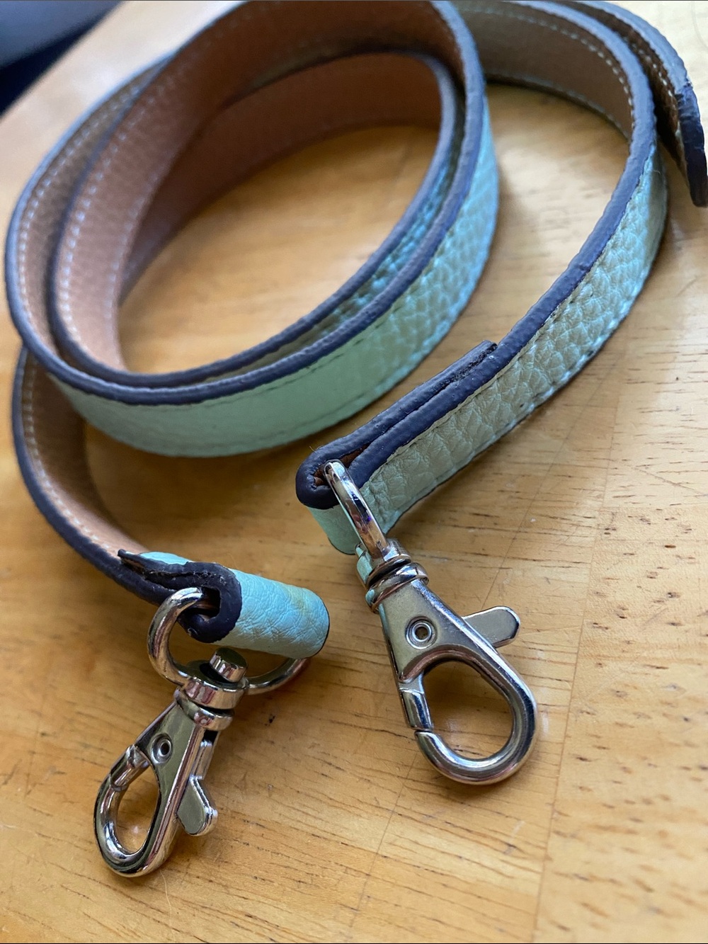 Teal color silver tone hardware faux leather strap for bag 40-46” like new